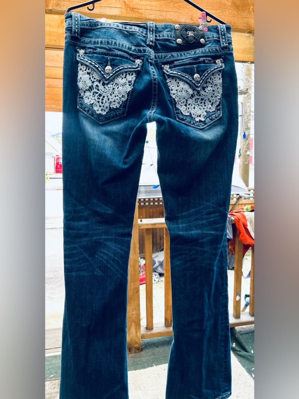 Miss Me Dark Faded Blue Flare Jeans